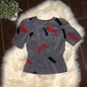 Sterling silver vintage abstract peplum blouse